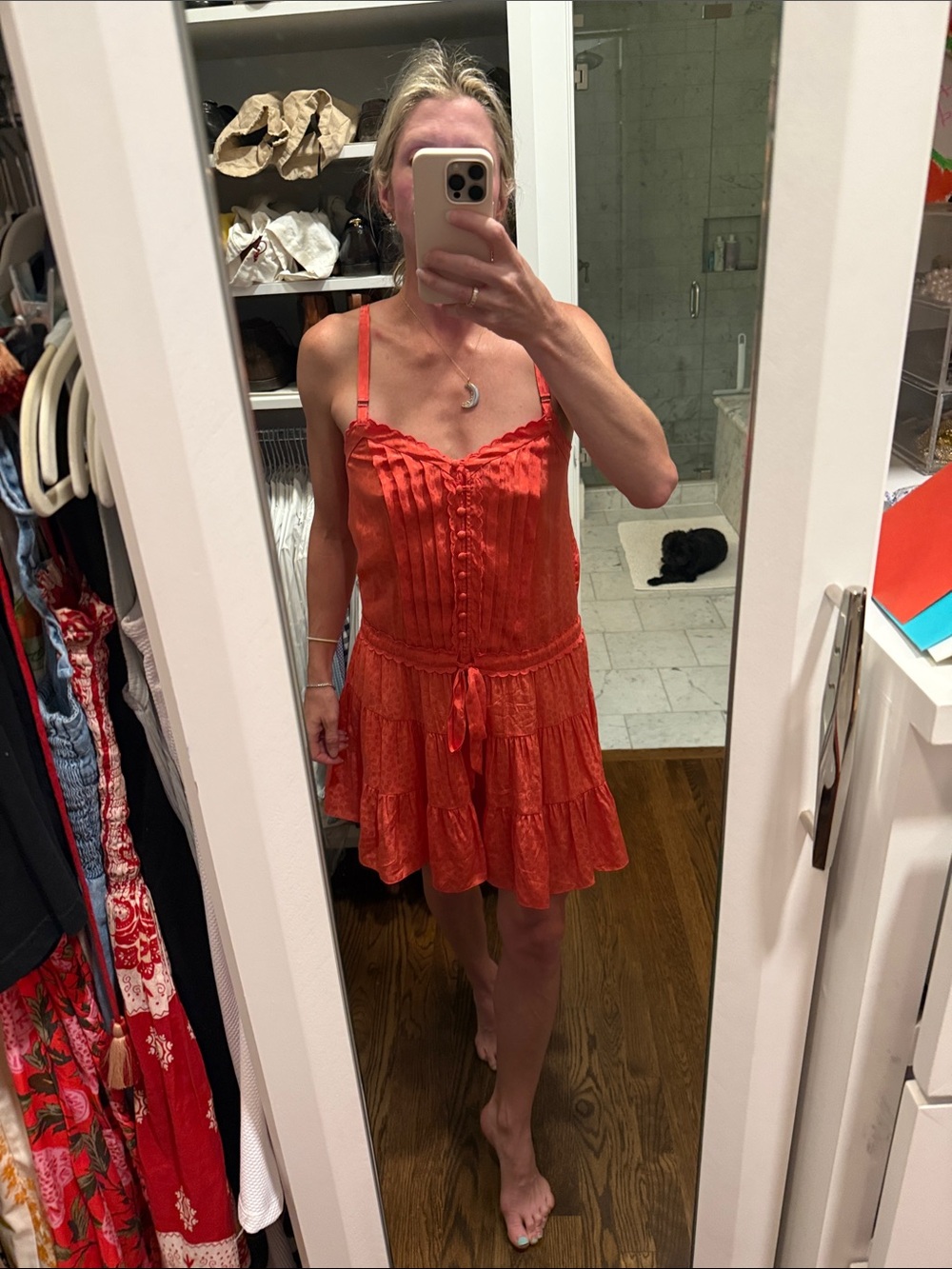 Rebecca Taylor Coral colored silk sundress